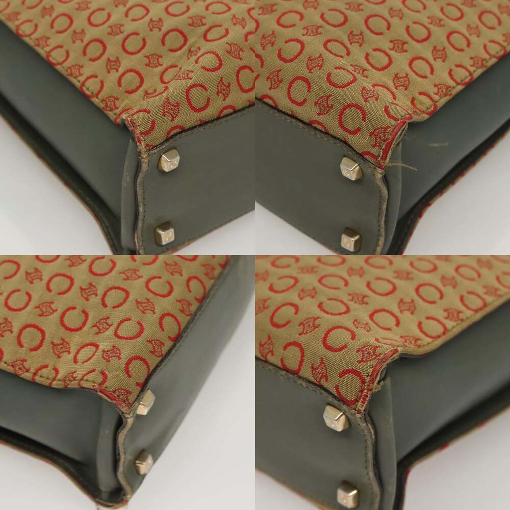CELINE C Macadam Canvas Hand Bag Beige Gold - Picture 10 of 12